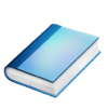 A closed blue hardcover book with a gradient design.