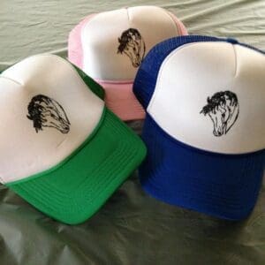 Trucker hats with horse design